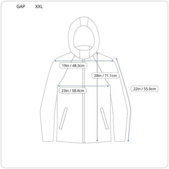 Gap Kids Girls Boys Jacket Coat Wind Breaker Blue Zip Up Hooded XXL 2XL - Picture 3 of 8